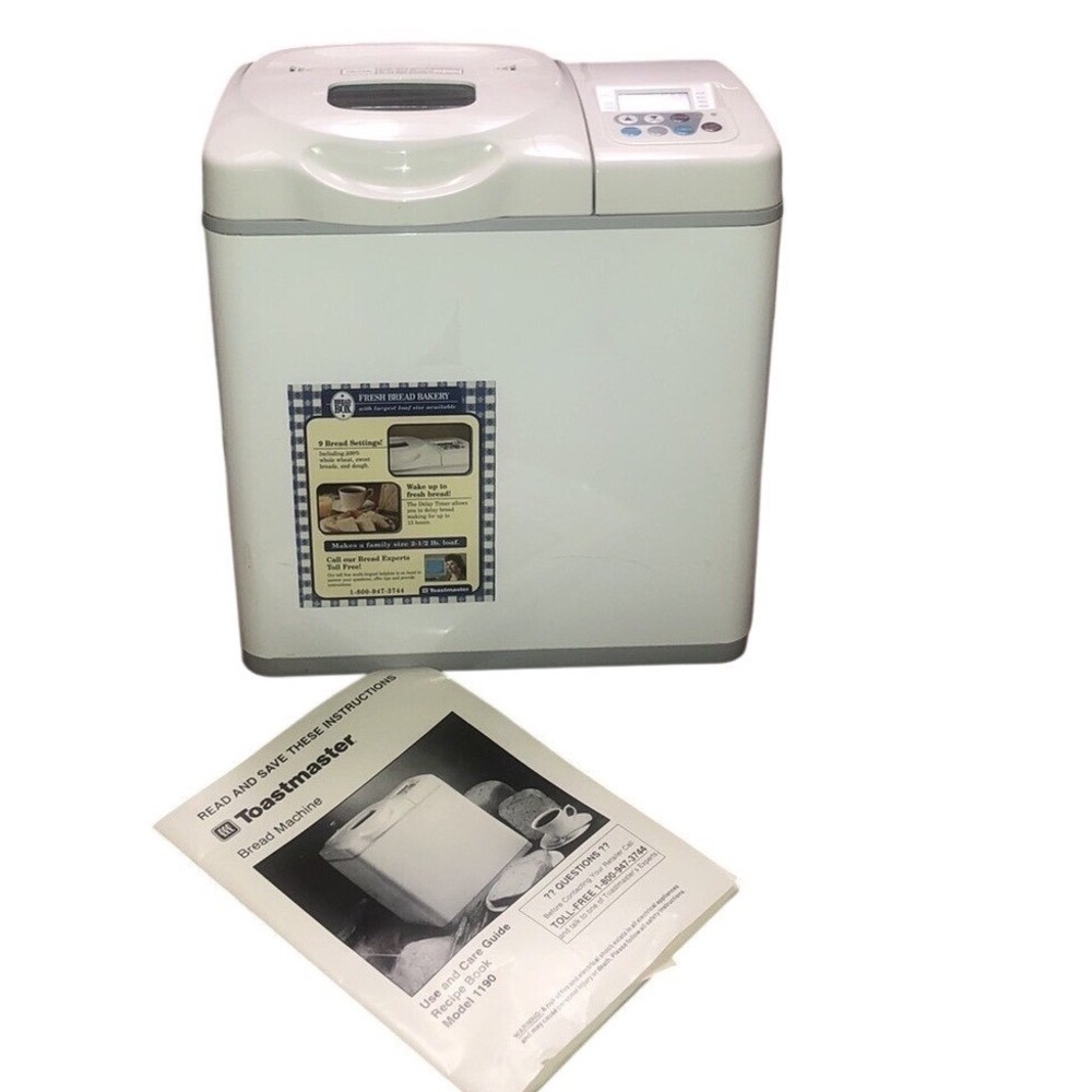 Toastmaster Bread Maker Bread Machine 1190 Vintage 1998 White With Manual *dent